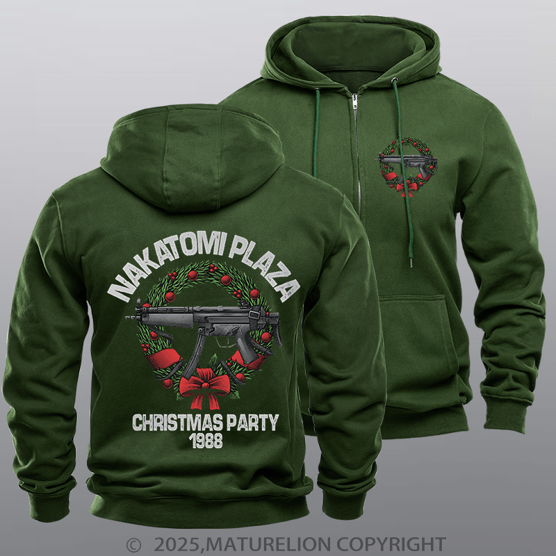 Maturelion Men's Hoodie Nakatomi Plaza Christmas Party Zipper Hoodie