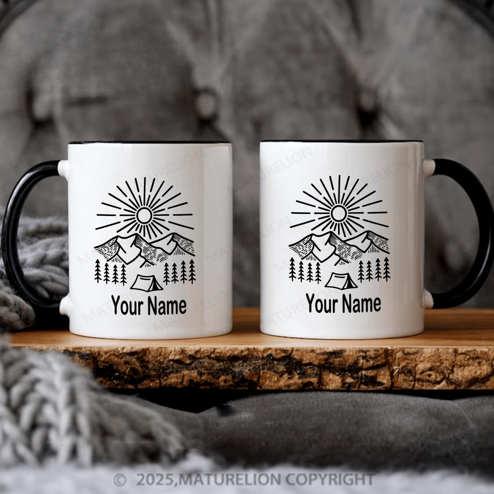 Maturelion Couple Mug Set Custom Camping Mug Set