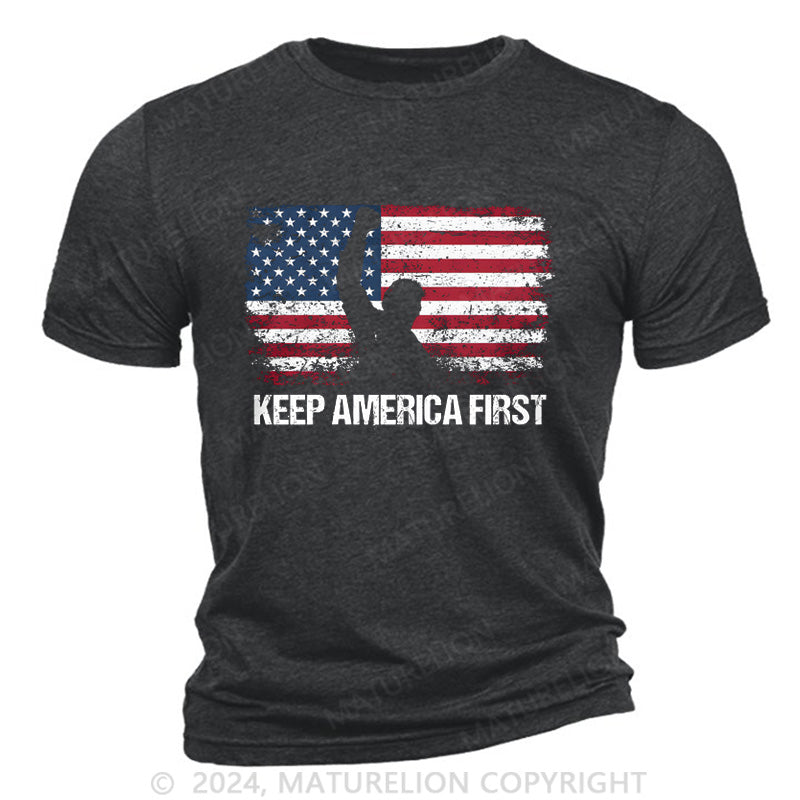 Maturelion Keep America First Cotton T-Shirt