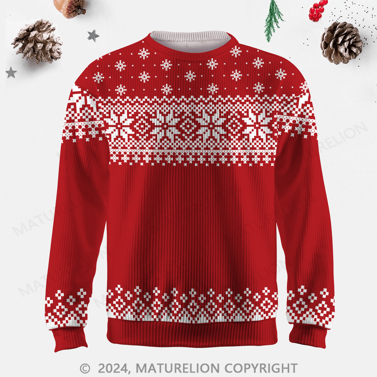 Maturelion Men's Sweater Timeless Design Fair Isle Sweater