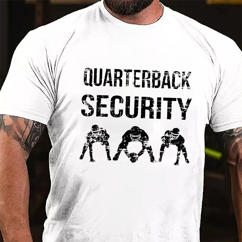 Super Bowl Football Quarterback Security Cotton T-shirt