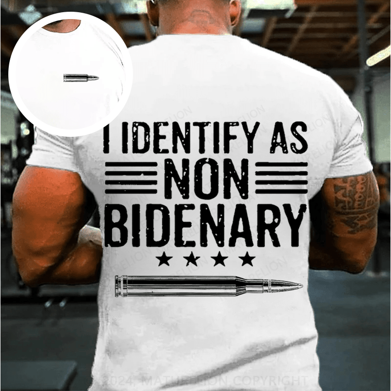 Maturelion Men's T-shirt I Identify As Non Bidenary Cotton T-shirt