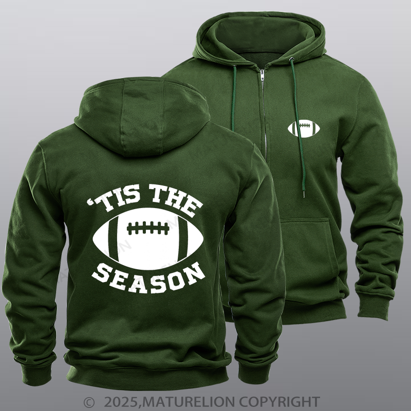 Maturelion Super Bowl Hoodie Tis The Season Zipper Hoodie