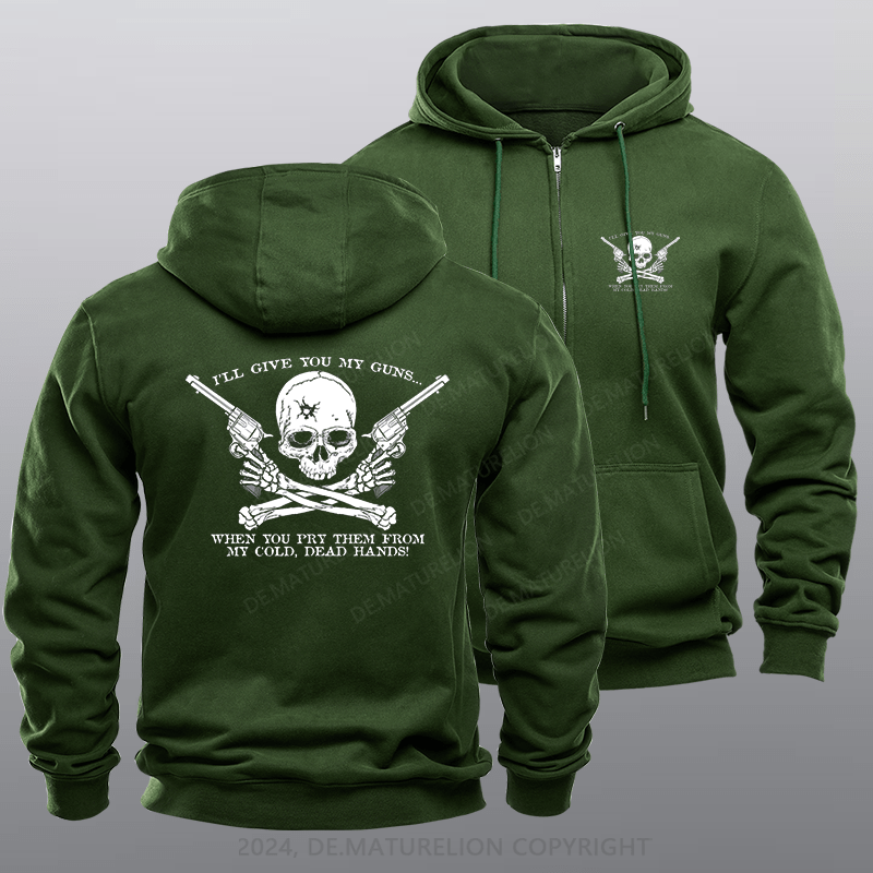 Maturelion Men's Hoodie COLD DEAD HANDS Zipper Hoodie