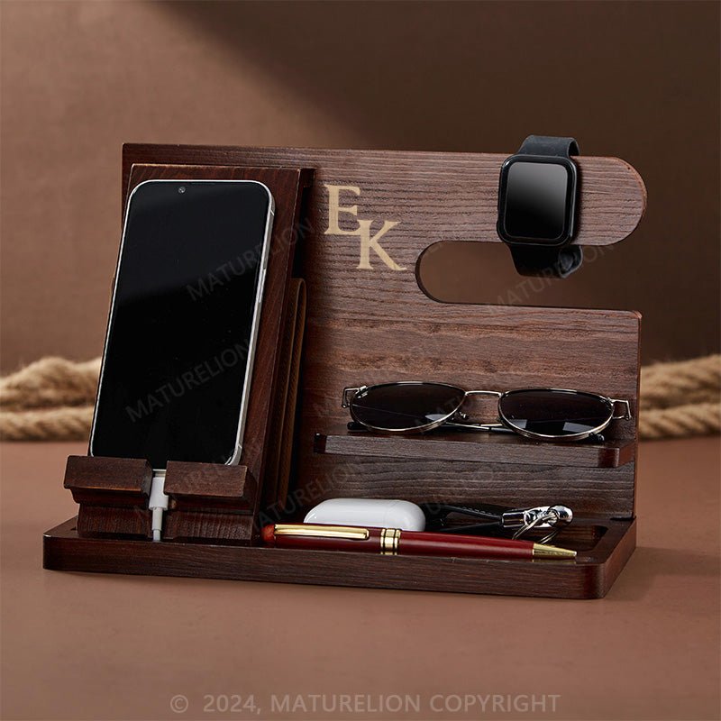 Maturelion Gift for Men Handmade Docking Station with Key Holder