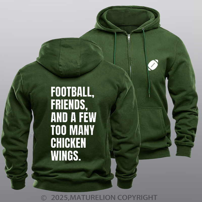 Maturelion Super Bowl Hoodie Super Bowl 2024 Humorous Sayings Zipper Hoodie