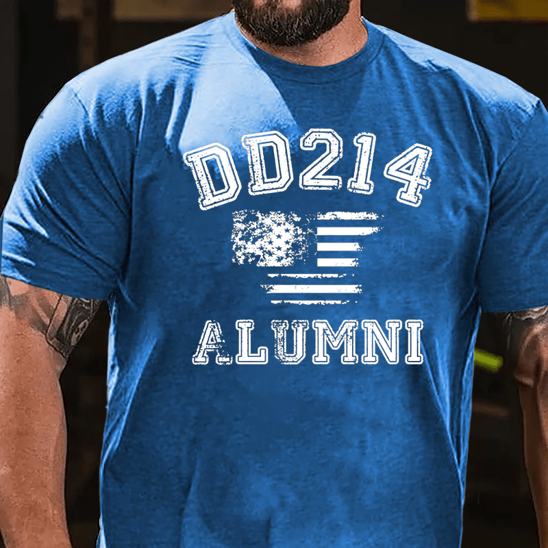 DD214 Alumni USA Flag Cotton T-shirt