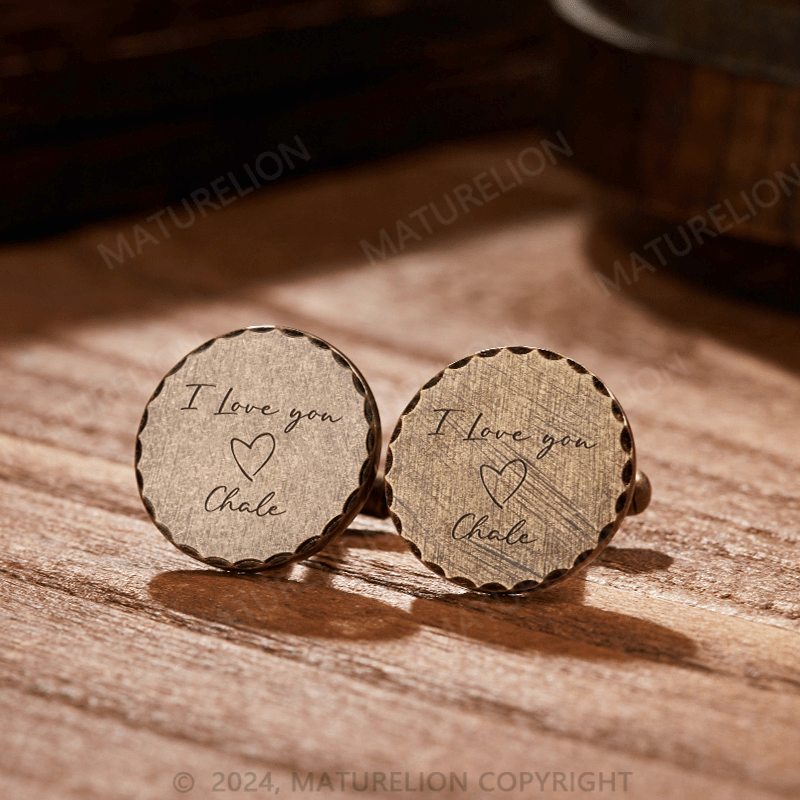 Maturelion Custom  Mens Cufflinks Groomsmen Gift