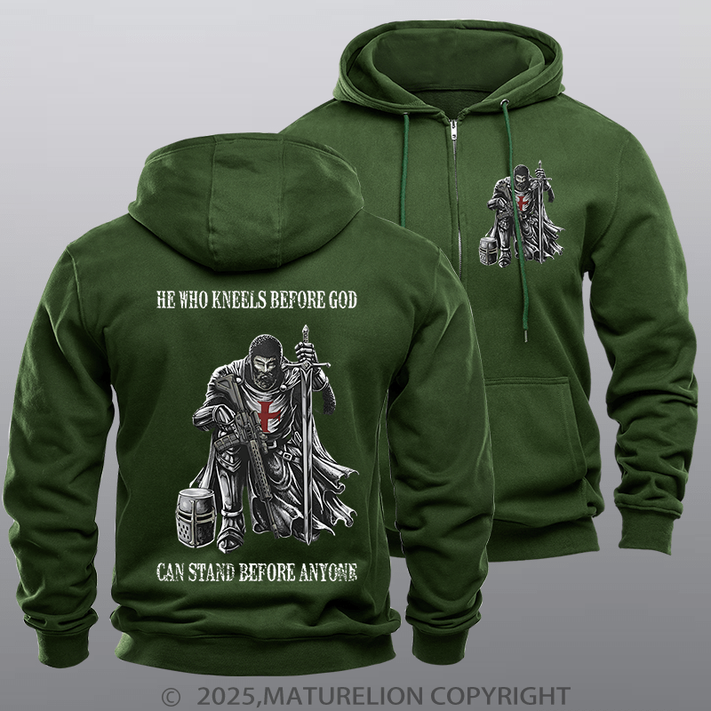 Maturelion Men's Hoodie He Who Kneels Before God Zipper Hoodie