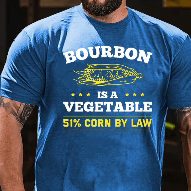 Bourbon Is A Vegetable 51% Corn By Law Men's Cotton T-shirt