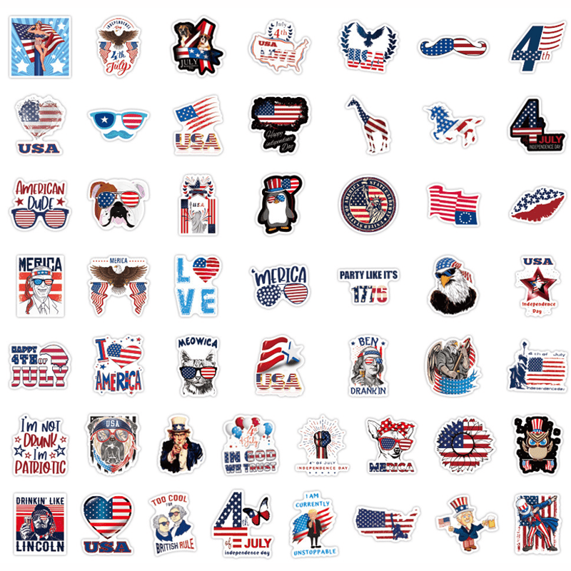 Maturelion American Patriotic Stickers 100 Pcs