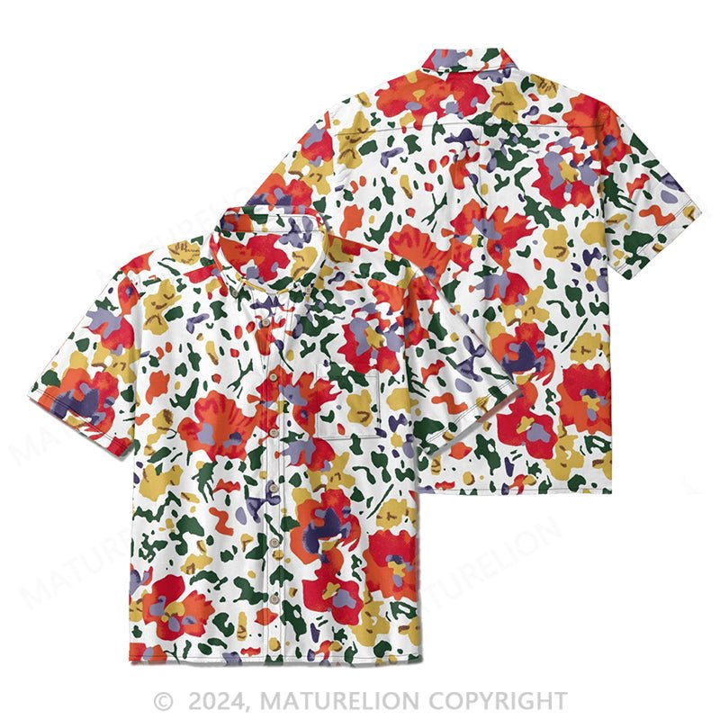 Maturelion Men's Floral Casual Shirt