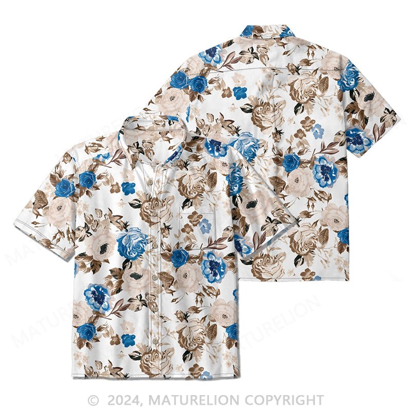 Maturelion Summer custom printed new Hawaiian beachwear men's shirt