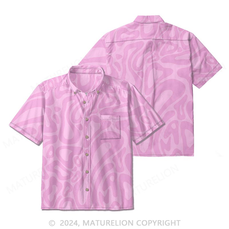 Maturelion Pink Seersucker Short Sleeve Shirt