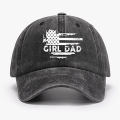 Girl Dad With Flag Print Funny Father Gift Cap
