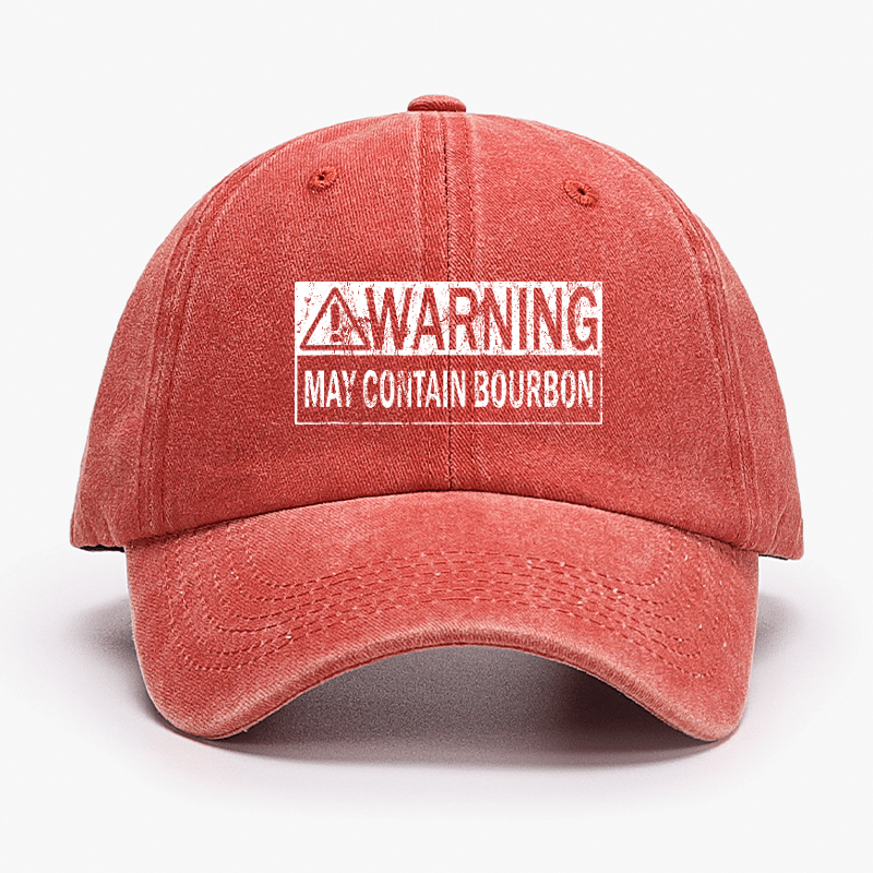 Warning May Contain Bourbon Funny Drinking Cap