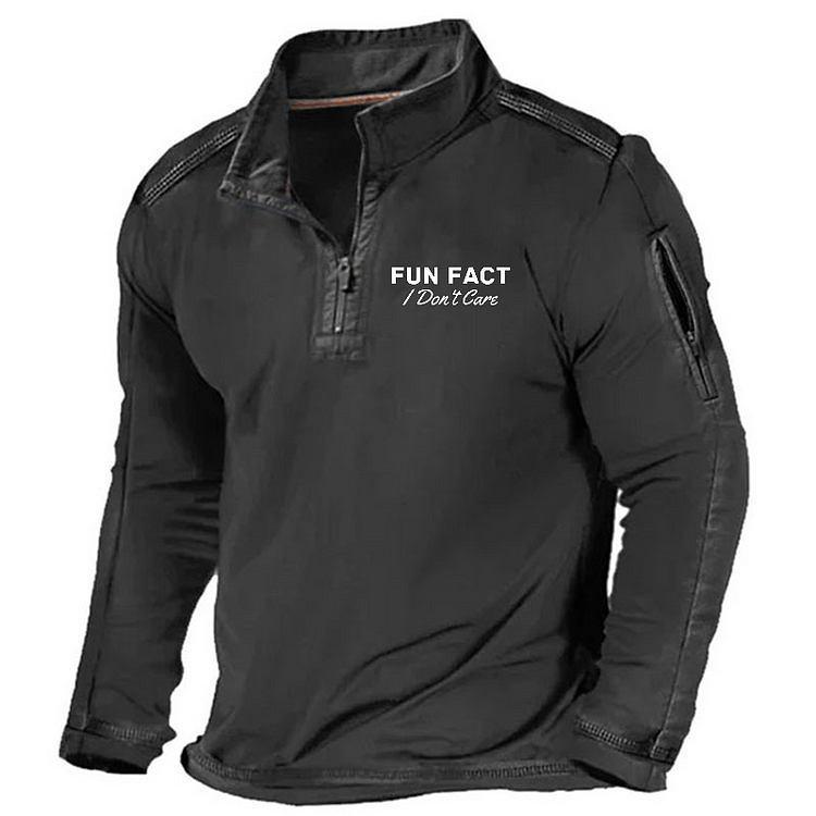 Maturelion Men's Henley Shirt Fun Fact I Don't Care Henley Shirt