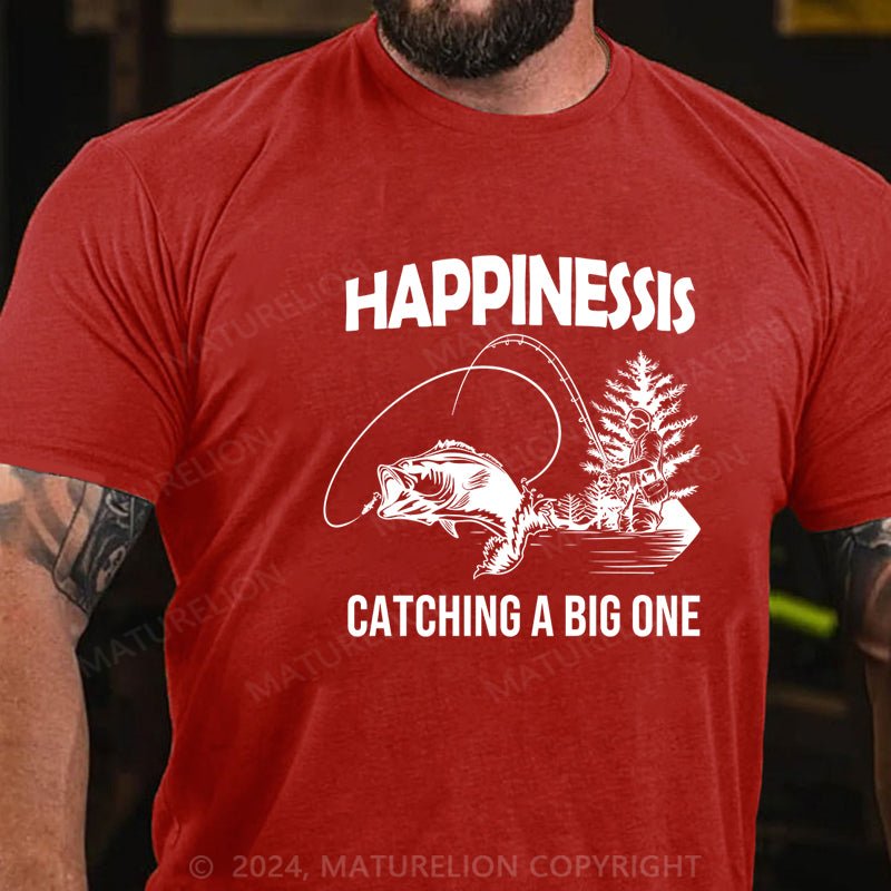 Maturelion Fishing Funny Happy Angler Fishermens Mens Graphic T-Shirt