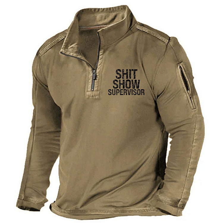 Maturelion Men's Henley Shirt Shit Show Supervisor Henley Shirt