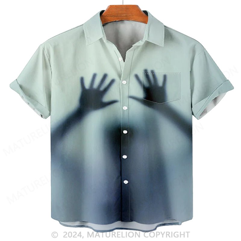 Maturelion Men'S Halloween Shadow Printed Shirt