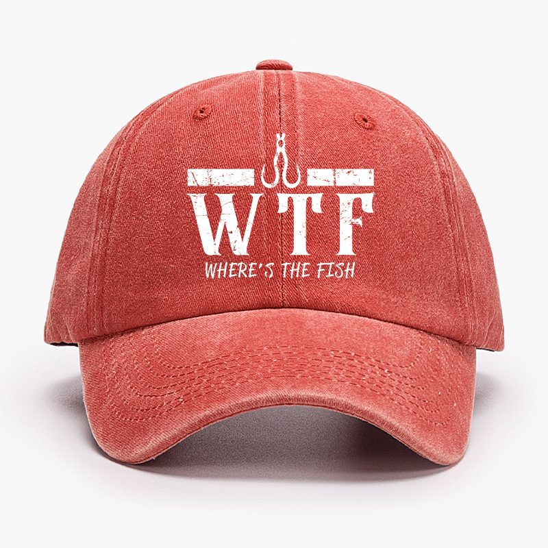 WTF Where is the Fish Funny Fishing Quote Cap