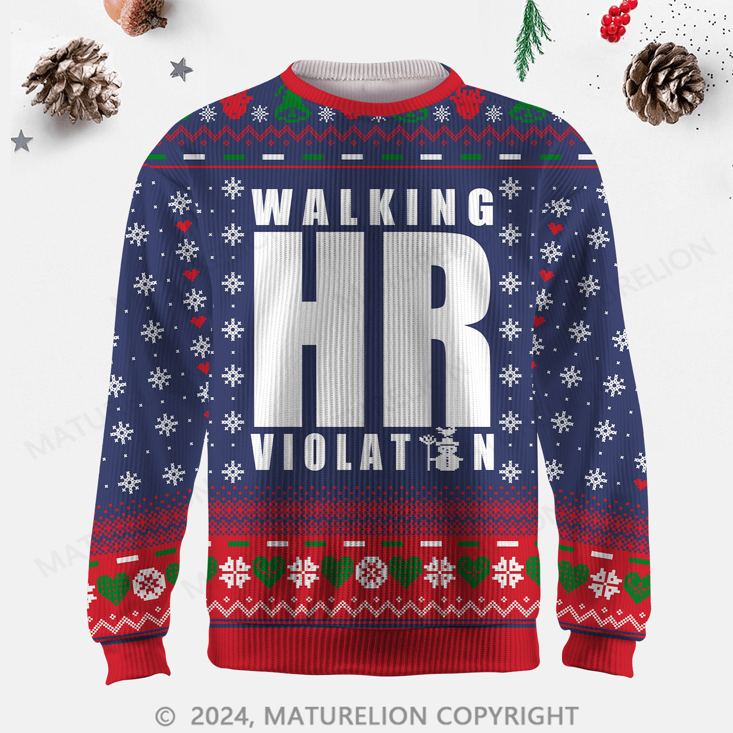 Maturelion Walking HR Violation Ugly Sweater