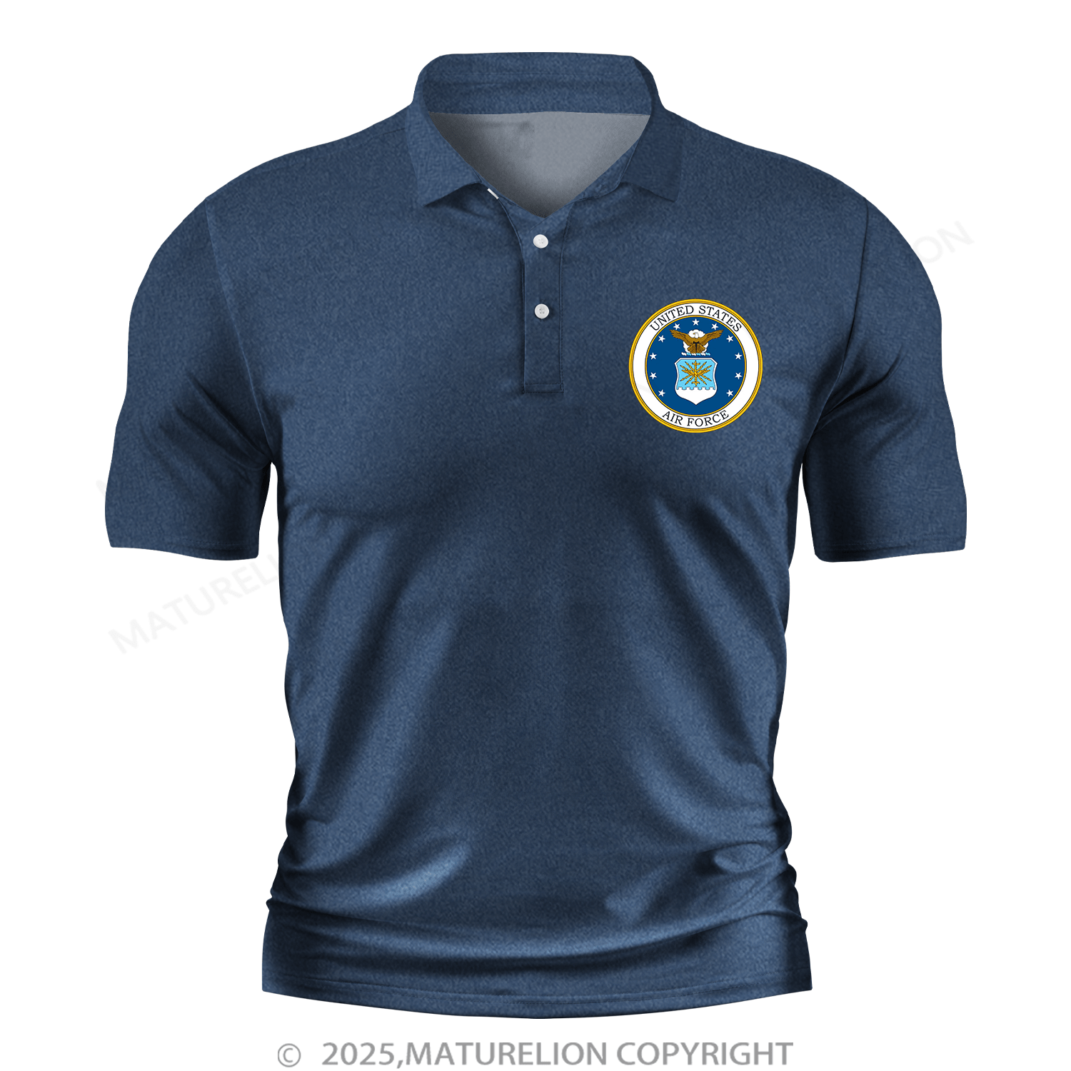 Maturelion Men's Polo Shirt U.S. Air Force V-Neck Polo Shirt