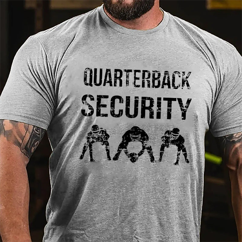 Super Bowl Football Quarterback Security Cotton T-shirt