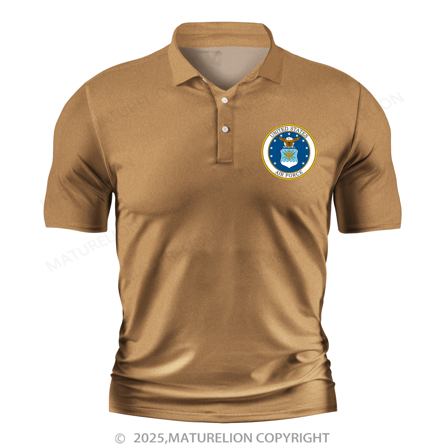 Maturelion Men's Polo Shirt U.S. Air Force V-Neck Polo Shirt