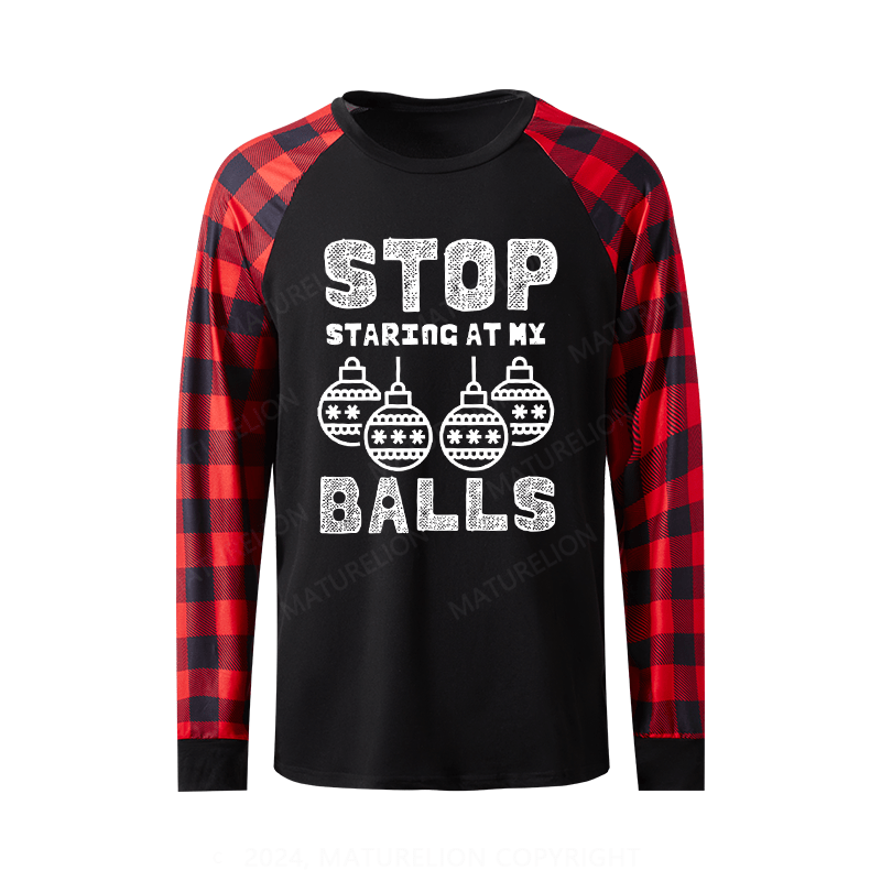 Maturelion Christmas Shirt Stop Staring At My Balls Shirt