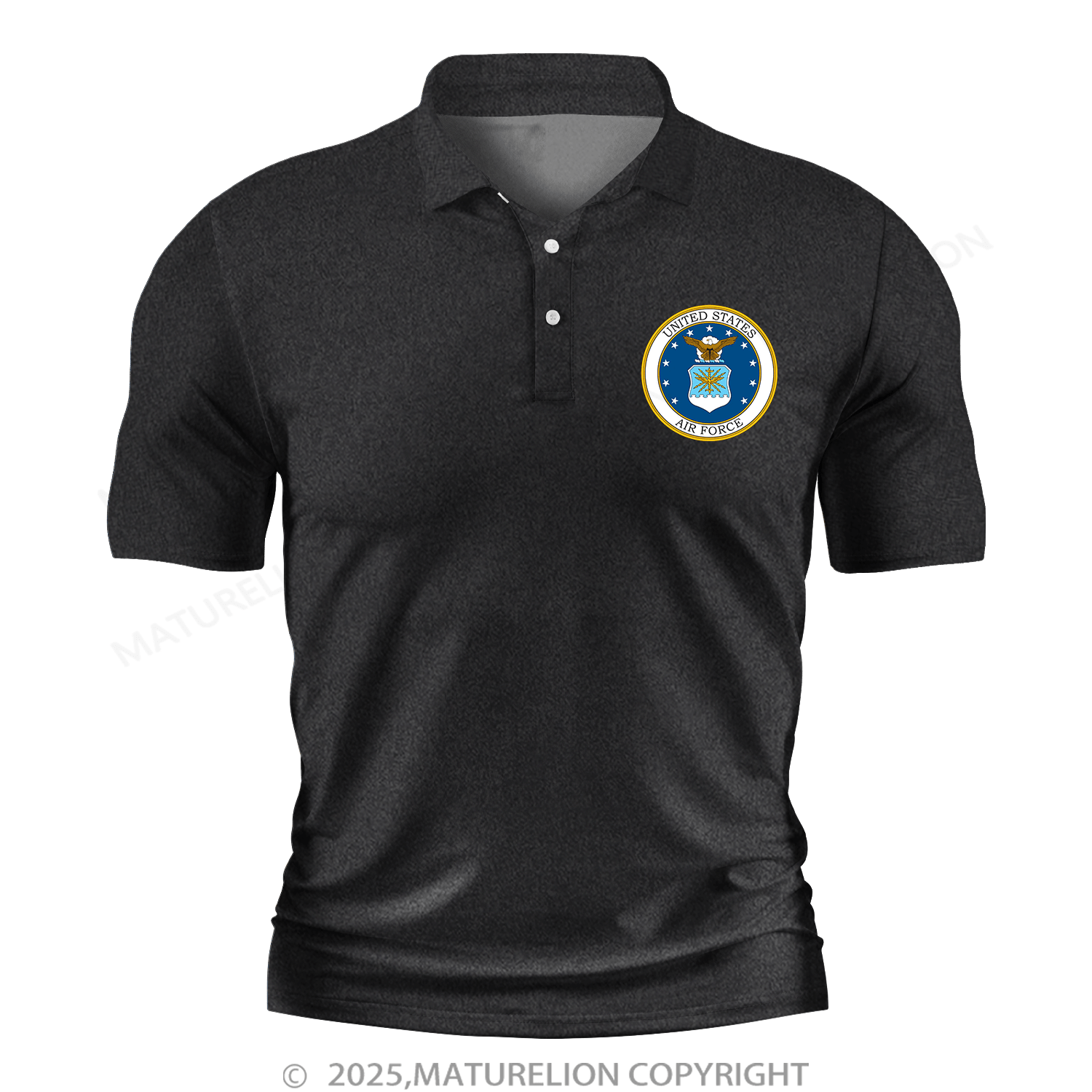 Maturelion Men's Polo Shirt U.S. Air Force V-Neck Polo Shirt