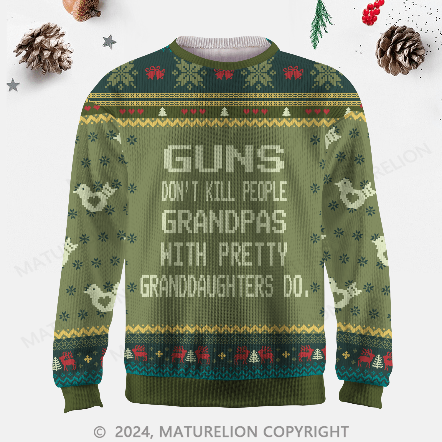 Maturelion Guns Don't Kill People Grandpas Do Ugly Sweater