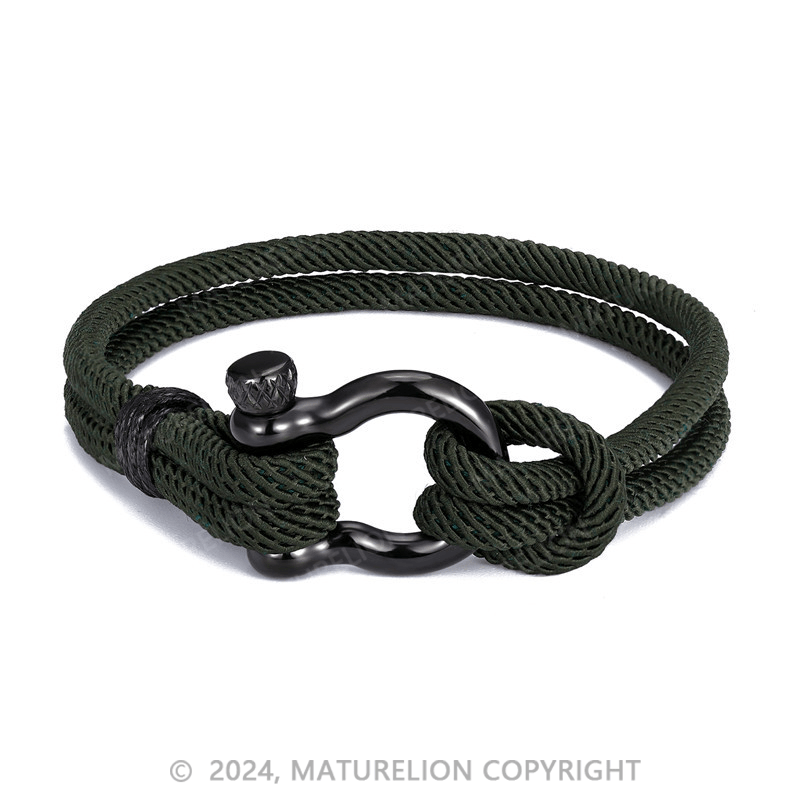 Maturelion Men's Bracelet Military Camouflage 2 Layer Paracord Braclet