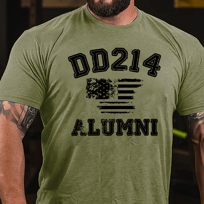 DD214 Alumni USA Flag Cotton T-shirt