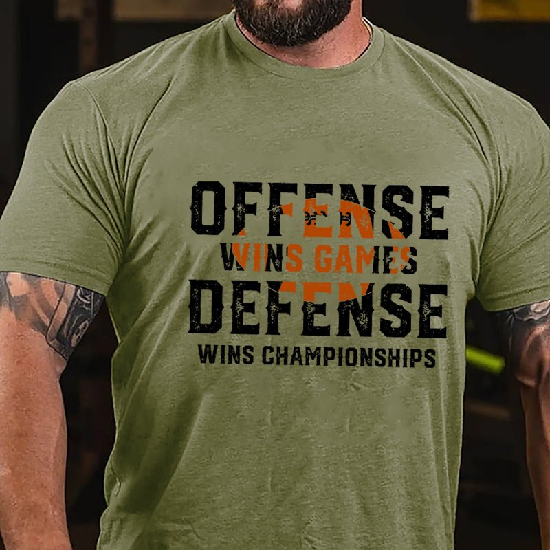 Super Bowl Offense Wins Games Defense Wins Championships Cotton T-shirt