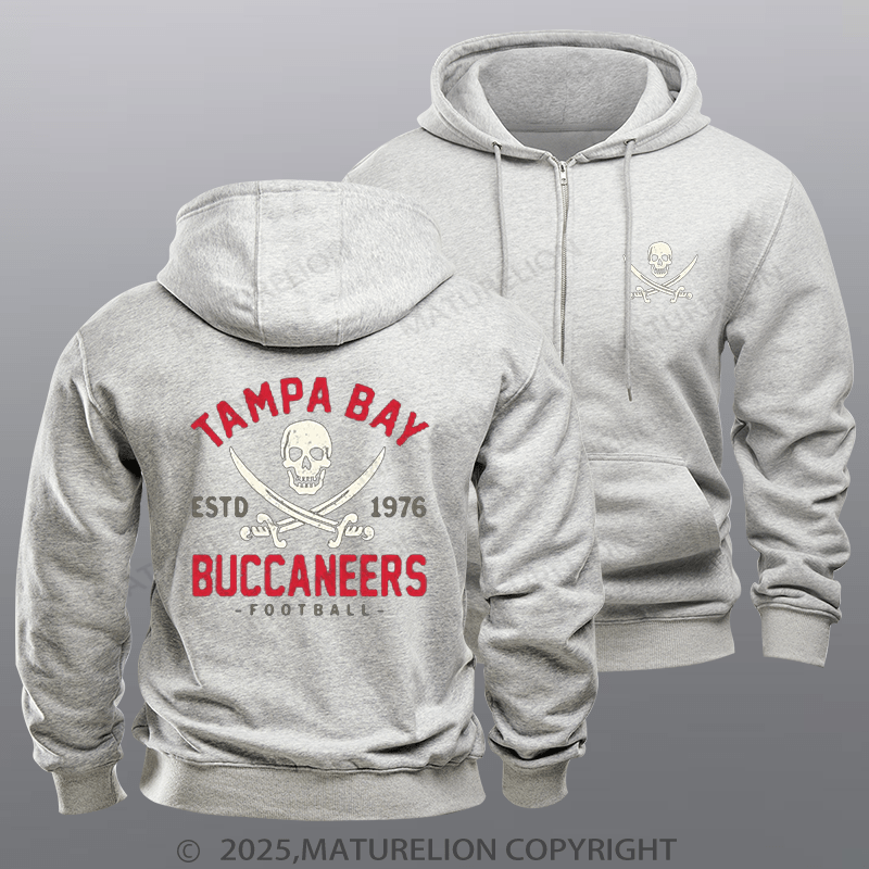 Maturelion Super Bowl Hoodie Retro Tampa Bay Buccaneers by Buck Zipper Hoodie