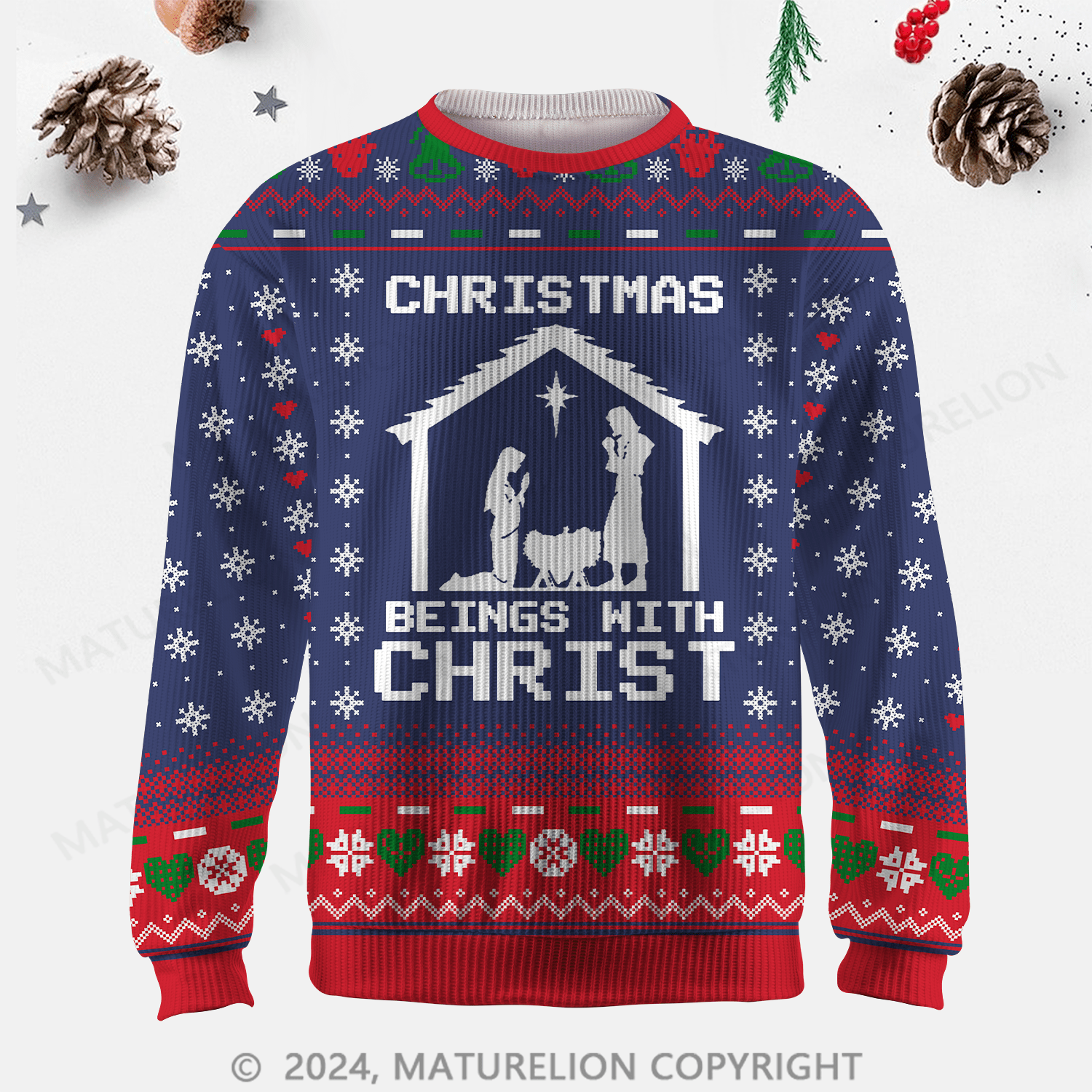 Maturelion  Christmas Beings With Christ Ugly Sweater