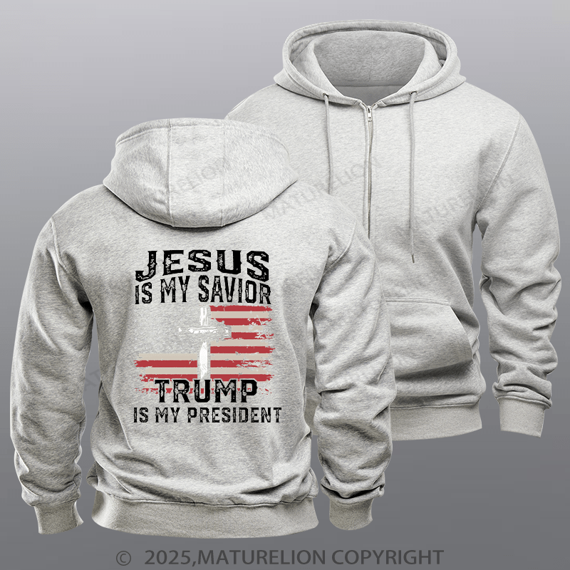 Maturelion  Men's Hoodie  Trump 2024 Hoodie  Zipper Hoodie