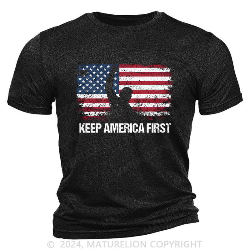 Maturelion Keep America First Cotton T-Shirt