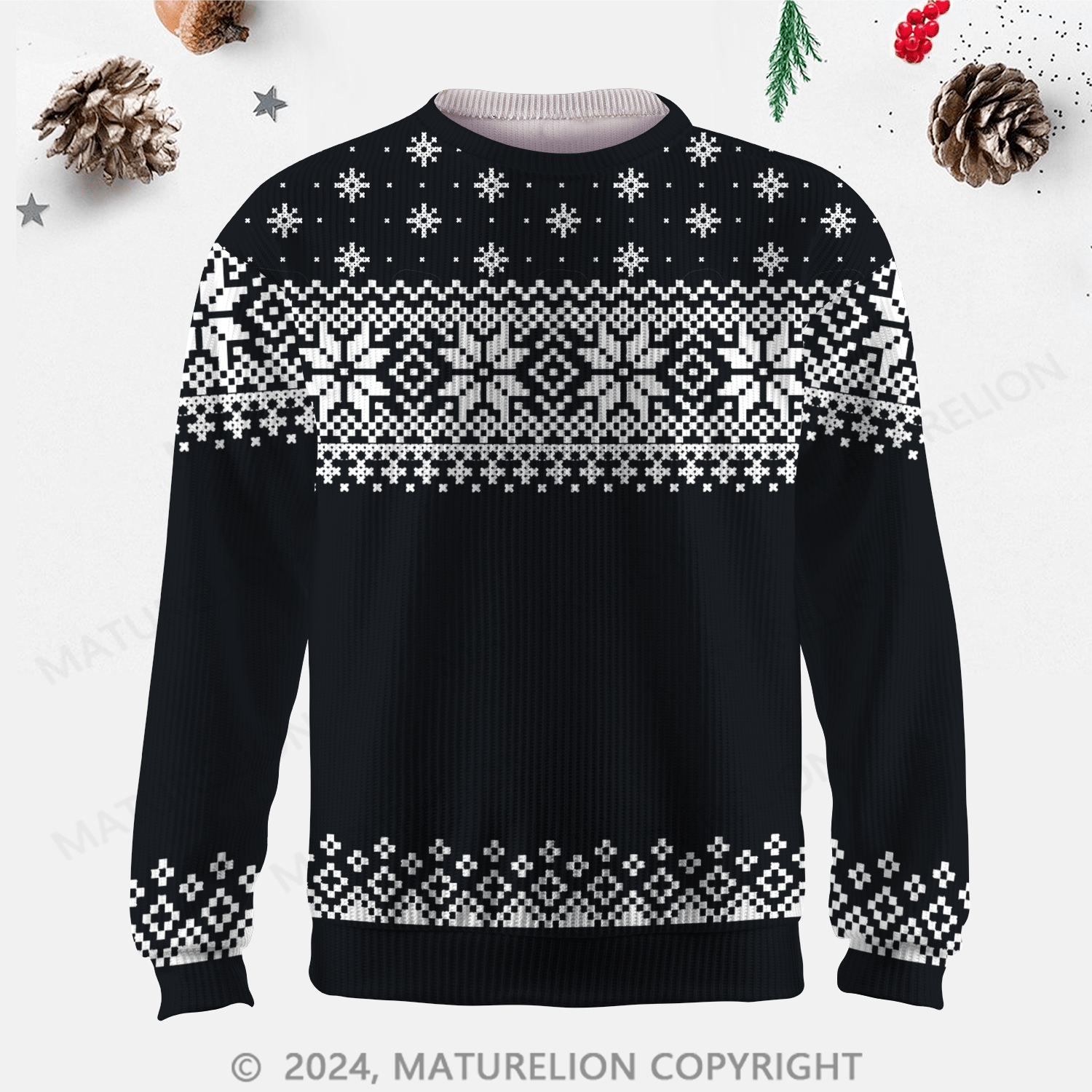 Maturelion Men's Sweater Timeless Design Fair Isle Sweater