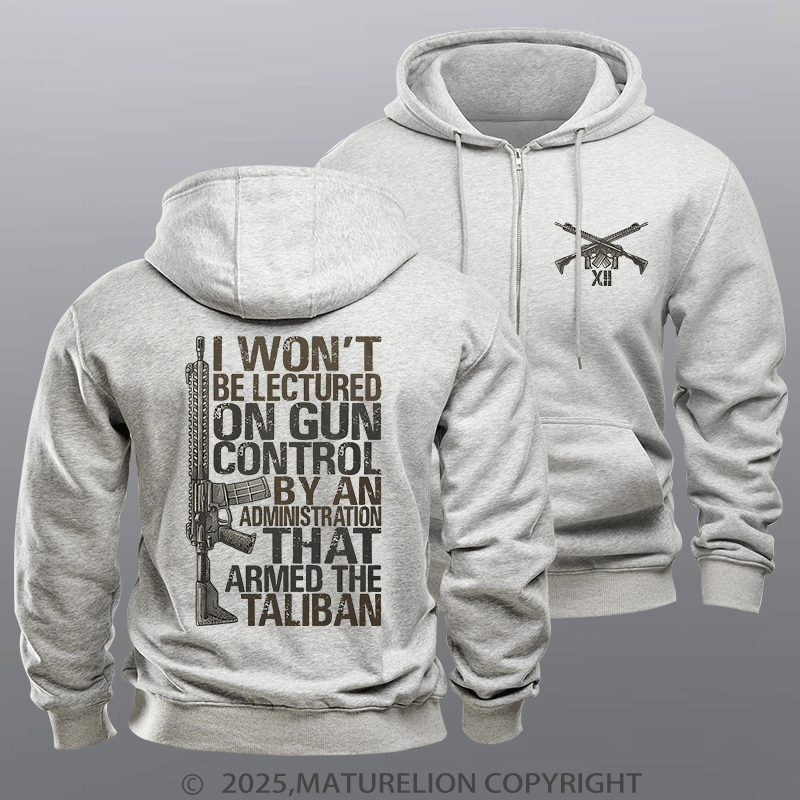 Maturelion Men's Hoodie Gun Control Zipper Hoodie