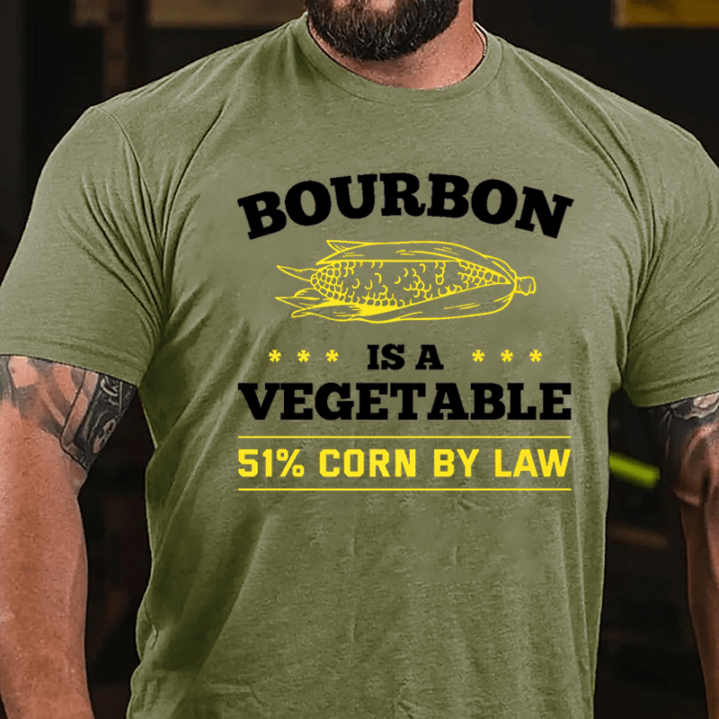 Bourbon Is A Vegetable 51% Corn By Law Men's Cotton T-shirt