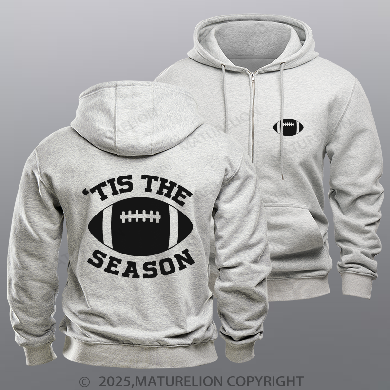 Maturelion Super Bowl Hoodie Tis The Season Zipper Hoodie