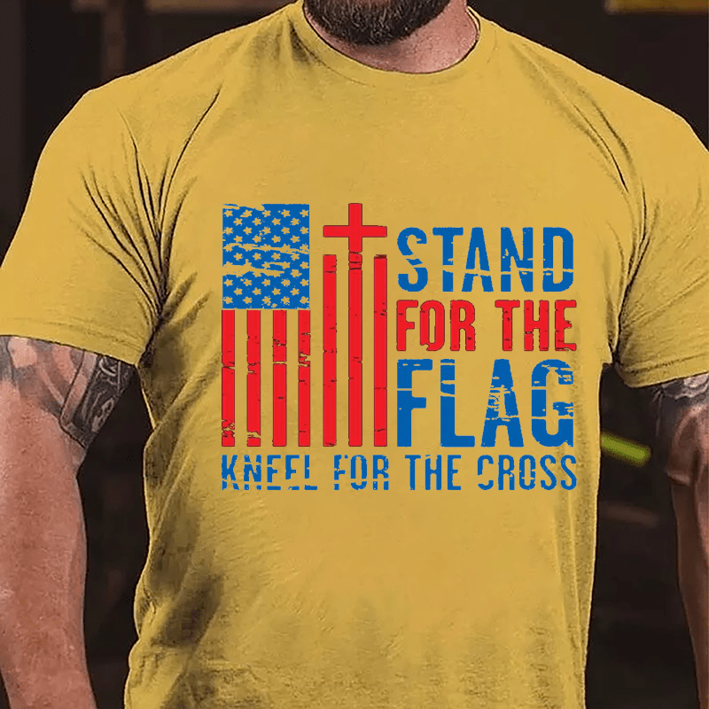 Stand For The Flag Kneel For The Cross Cotton T-shirt