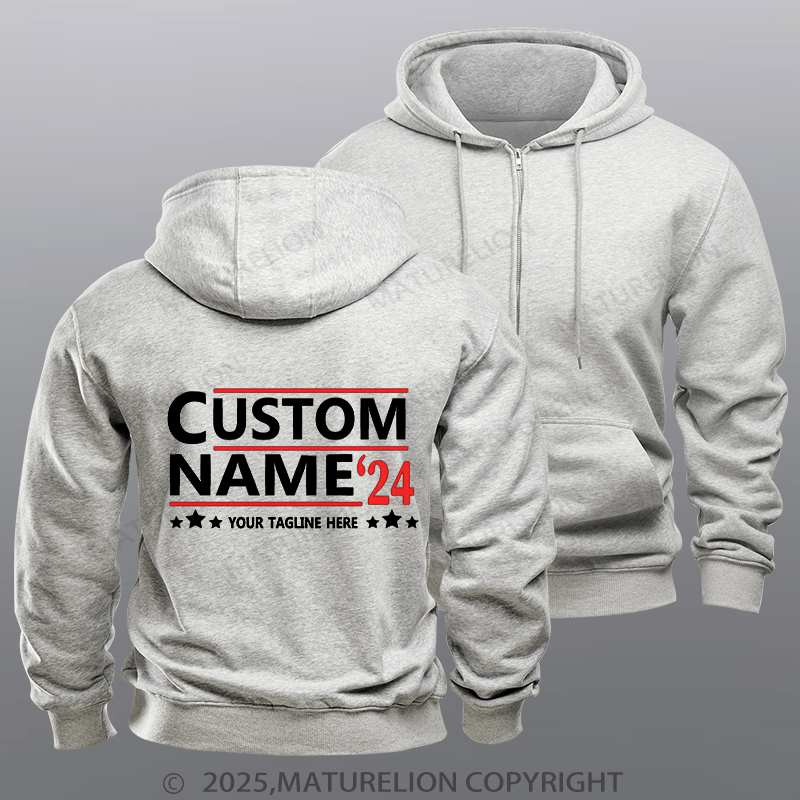 Maturelion  Men's Hoodie  Personalized Election Hoodie  Zipper Hoodie