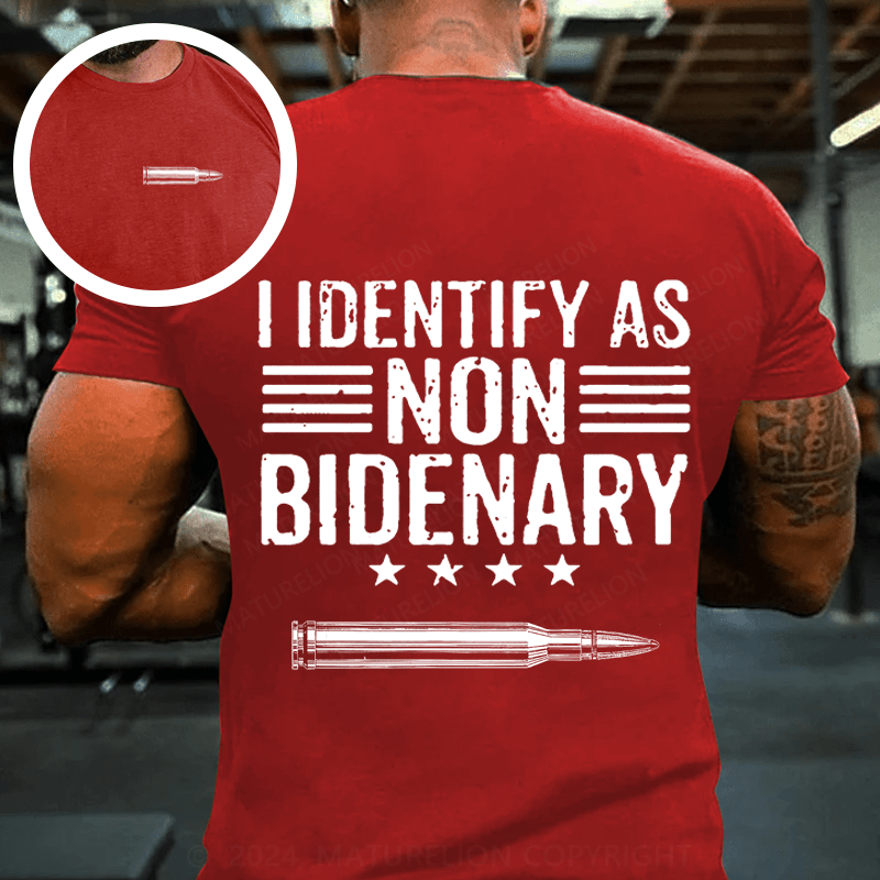 Maturelion Men's T-shirt I Identify As Non Bidenary Cotton T-shirt