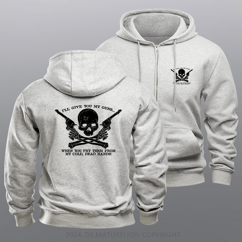 Maturelion Men's Hoodie COLD DEAD HANDS Zipper Hoodie