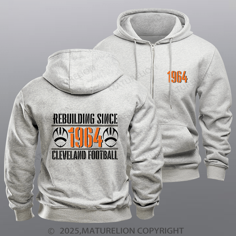 Maturelion Super Bowl Hoodie Funny Cleveland Football Zipper Hoodie