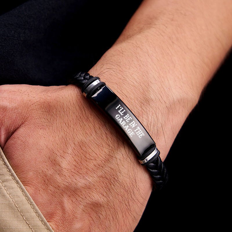 Maturelion I'll Be The Garage Mens Bracelet Leather