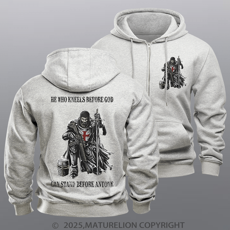 Maturelion Men's Hoodie He Who Kneels Before God Zipper Hoodie